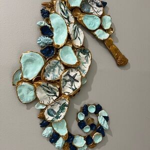 Decorative Seahorse Oyster Shell Wall Art